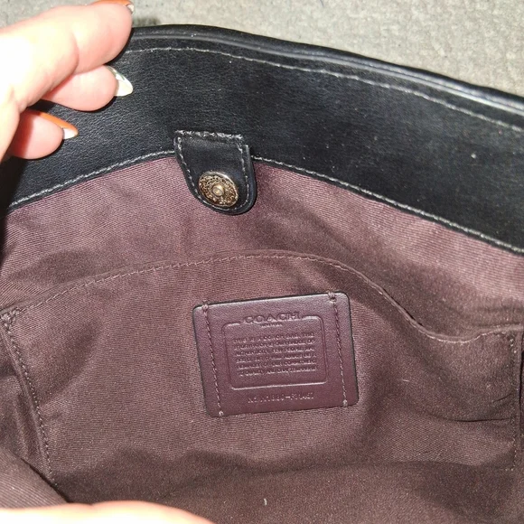 Coach Black Quilted Crossbody Bag with Gold Chain